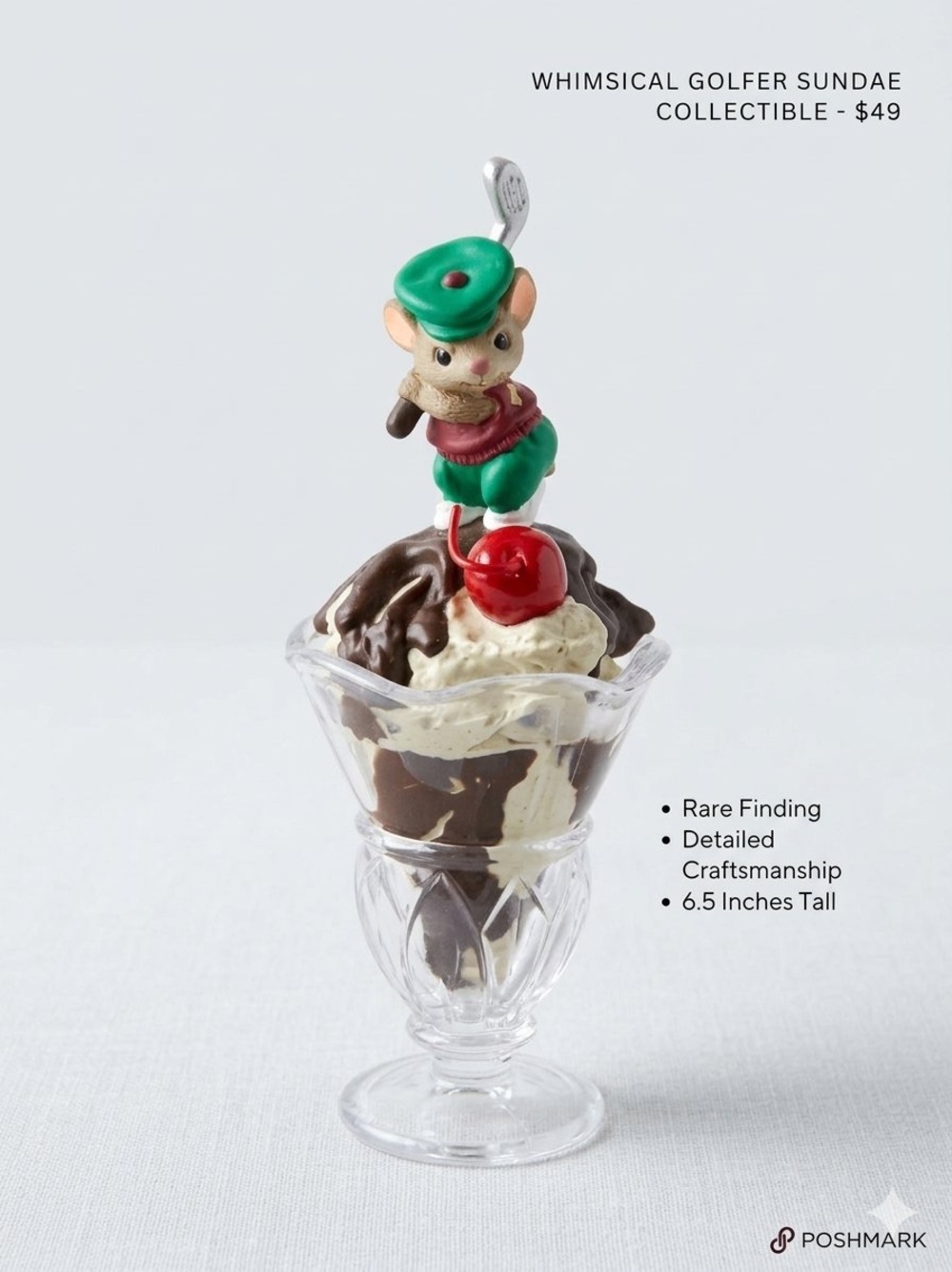 Vintage 1999 Hallmark Keepsake Ornament - Miniature "Sundae Golfer" Mouse